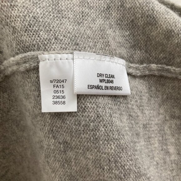 Charter Club 100% Cashmere Open Front Long Line Cardigan Gray Leopard Print Med - Picture 8 of 9